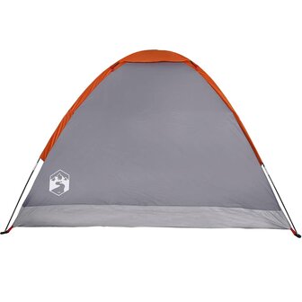 Koepeltent 4-persoons waterdicht grijs en oranje 9