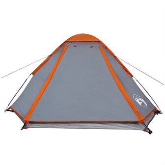 Koepeltent 2-persoons waterdicht grijs en oranje 7