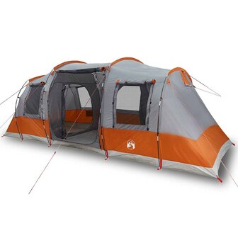 Tunneltent 4-persoons waterdicht grijs en oranje 2