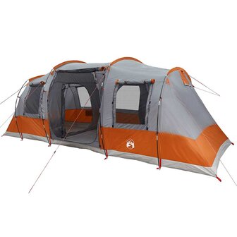 Tunneltent 4-persoons waterdicht grijs en oranje 3