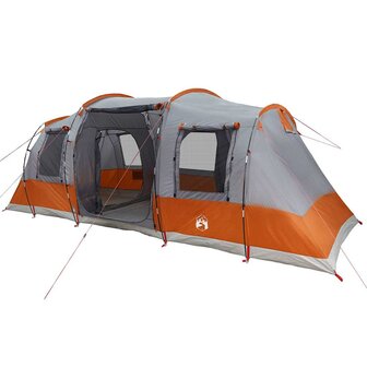 Tunneltent 4-persoons waterdicht grijs en oranje 4