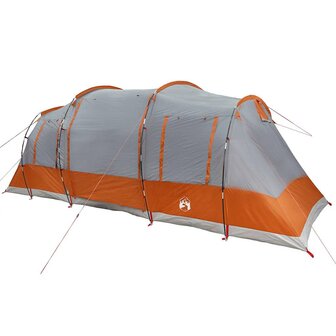Tunneltent 4-persoons waterdicht grijs en oranje 5