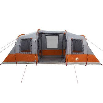 Tunneltent 4-persoons waterdicht grijs en oranje 6