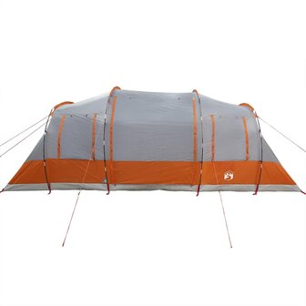 Tunneltent 4-persoons waterdicht grijs en oranje 7