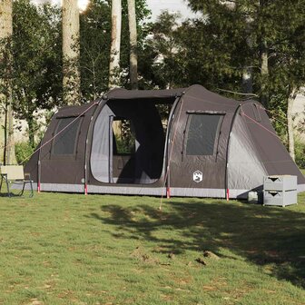 Tunneltent 4-persoons waterdicht bruin 4