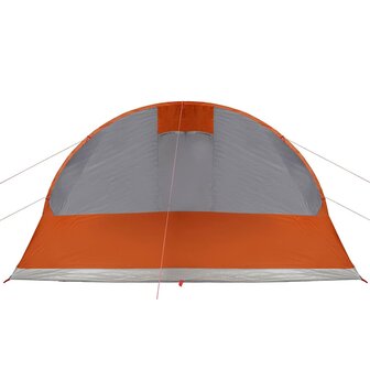 Tunneltent 5-persoons waterdicht grijs en oranje 9