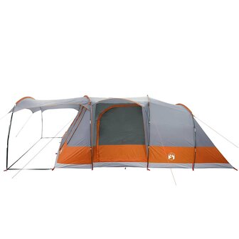 Tunneltent 5-persoons waterdicht grijs en oranje 8