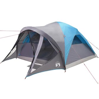 Tunneltent 6-persoons waterdicht blauw 5