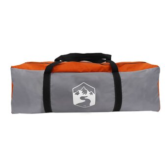 Tunneltent 8-persoons waterdicht grijs en oranje 9
