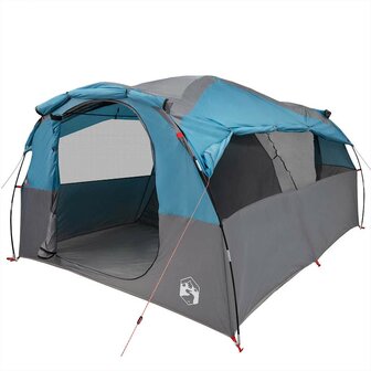Tunneltent 6-persoons waterdicht blauw 4