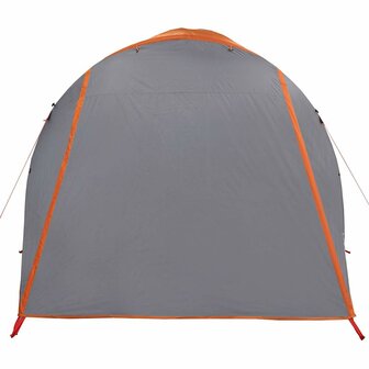 Tunneltent 6-persoons waterdicht grijs en oranje 6