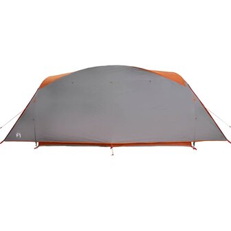 Tunneltent 6-persoons waterdicht grijs en oranje 7