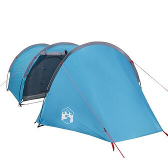 Tunneltent 4-persoons waterdicht blauw 4