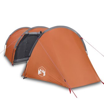 Tunneltent 4-persoons waterdicht oranje 2