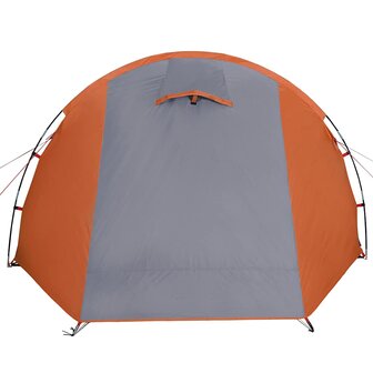 Tunneltent 4-persoons waterdicht grijs en oranje 9