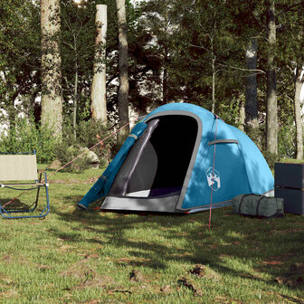 Tunneltent 2-persoons waterdicht blauw 3