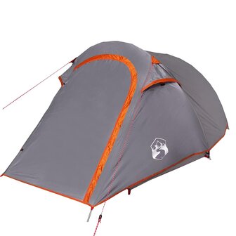 Tunneltent 2-persoons waterdicht grijs en oranje 5