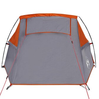 Tunneltent 2-persoons waterdicht grijs en oranje 8