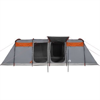 Tunneltent 10-persoons waterdicht grijs en oranje 6