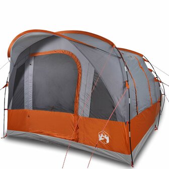 Tunneltent 3-persoons waterdicht grijs en oranje 4
