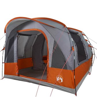 Tunneltent 3-persoons waterdicht grijs en oranje 5