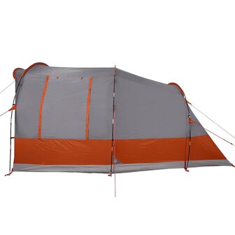 Tunneltent 3-persoons waterdicht grijs en oranje 7