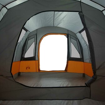 Tunneltent 3-persoons waterdicht grijs en oranje 9