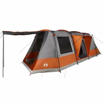 Tunneltent 4-persoons waterdicht grijs en oranje 2