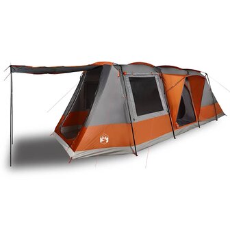 Tunneltent 4-persoons waterdicht grijs en oranje 4