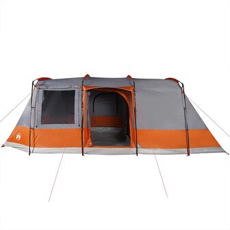 Tunneltent 4-persoons waterdicht grijs en oranje 6