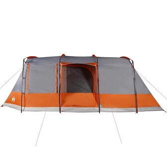 Tunneltent 4-persoons waterdicht grijs en oranje 7