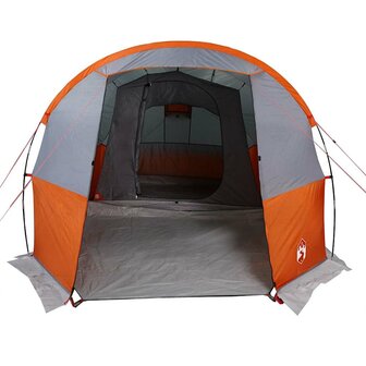 Tunneltent 4-persoons waterdicht grijs en oranje 6