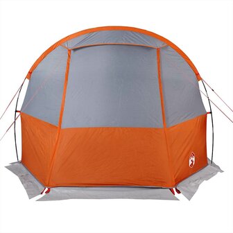 Tunneltent 4-persoons waterdicht grijs en oranje 7
