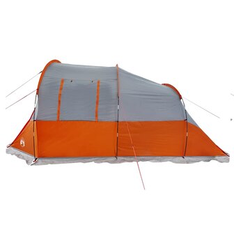Tunneltent 4-persoons waterdicht grijs en oranje 9