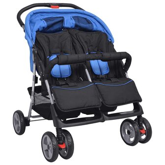 Tweelingwagen staal rood en zwart 4