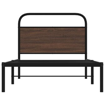 Bedframe zonder matras bewerkt hout bruin eikenkleur 90x200 cm 5