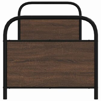 Bedframe zonder matras bewerkt hout bruin eikenkleur 75x190 cm 5