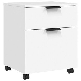 Dossierkast verrijdbaar 45x38x54 cm bewerkt hout wit 2