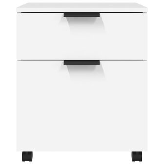 Dossierkast verrijdbaar 45x38x54 cm bewerkt hout wit 3