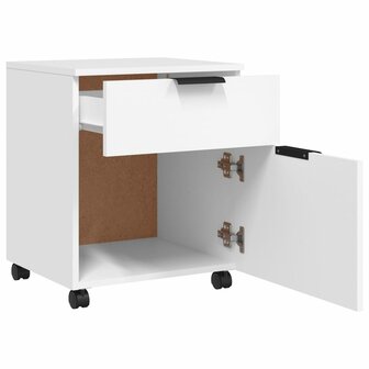 Dossierkast verrijdbaar 45x38x54 cm bewerkt hout wit 4