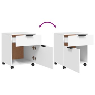 Dossierkast verrijdbaar 45x38x54 cm bewerkt hout wit 6