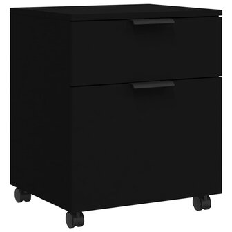Dossierkast verrijdbaar 45x38x54 cm bewerkt hout zwart 2