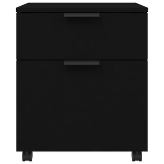 Dossierkast verrijdbaar 45x38x54 cm bewerkt hout zwart 5