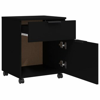 Dossierkast verrijdbaar 45x38x54 cm bewerkt hout zwart 6