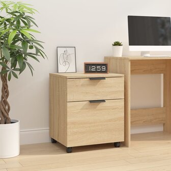 Dossierkast verrijdbaar 45x38x54 cm bewerkt hout sonoma eiken 1