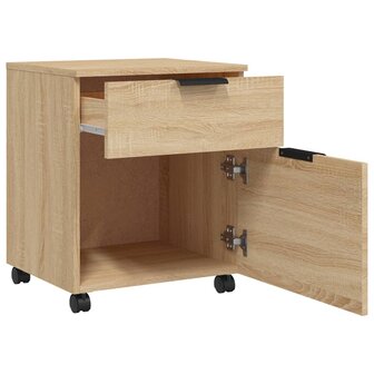 Dossierkast verrijdbaar 45x38x54 cm bewerkt hout sonoma eiken 4