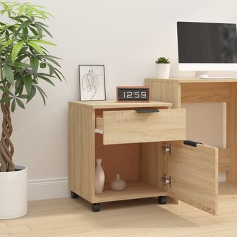 Dossierkast verrijdbaar 45x38x54 cm bewerkt hout sonoma eiken 7