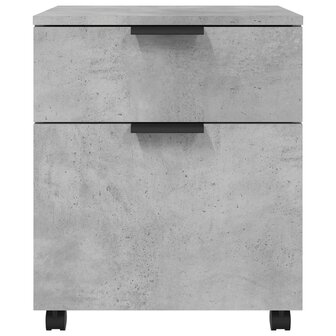 Dossierkast verrijdbaar 45x38x54 cm bewerkt hout betongrijs 3