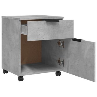 Dossierkast verrijdbaar 45x38x54 cm bewerkt hout betongrijs 4