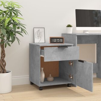 Dossierkast verrijdbaar 45x38x54 cm bewerkt hout betongrijs 7